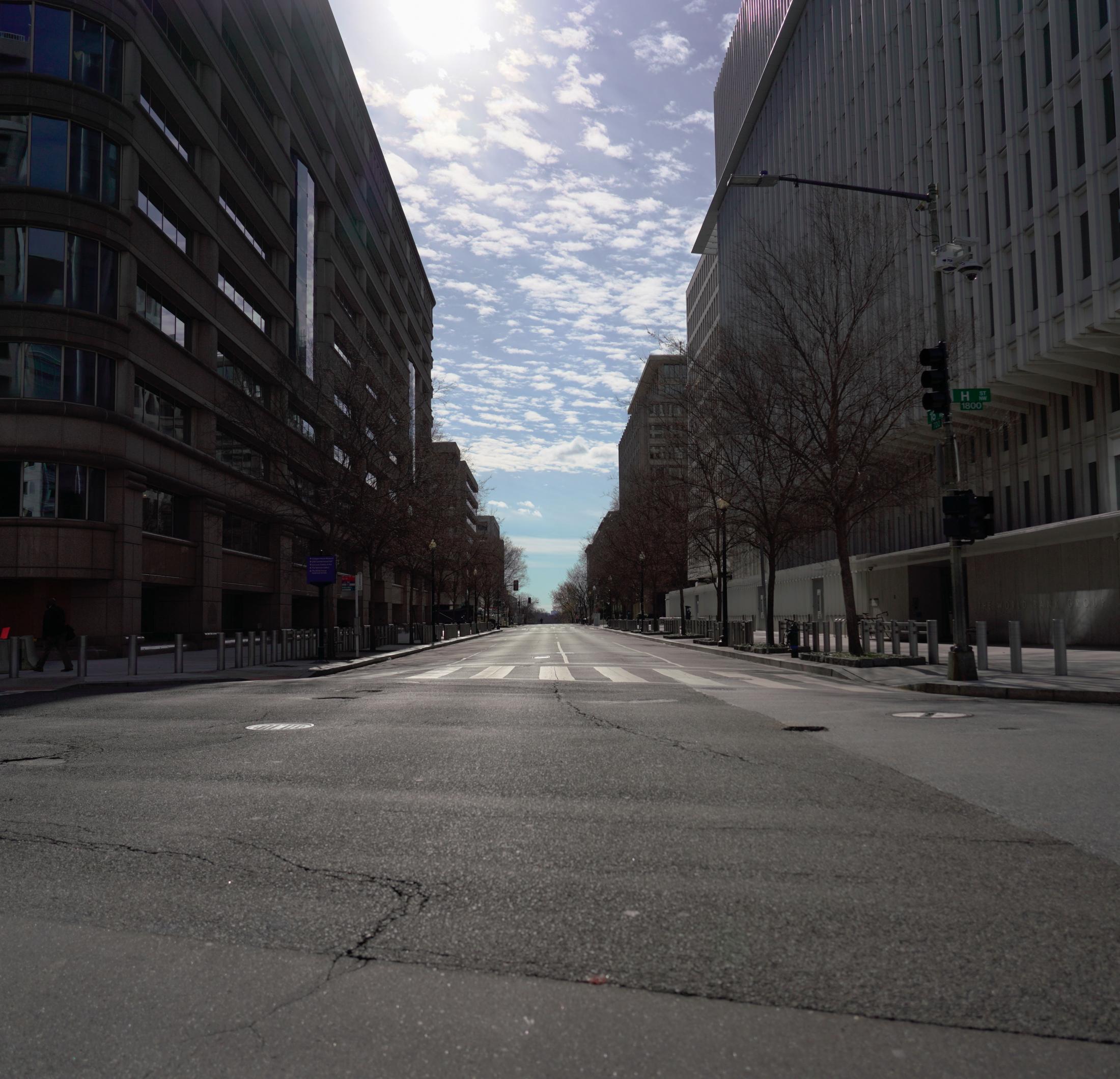 Occupied - An intersection at 18th and H St. is desolate on Sunday,...