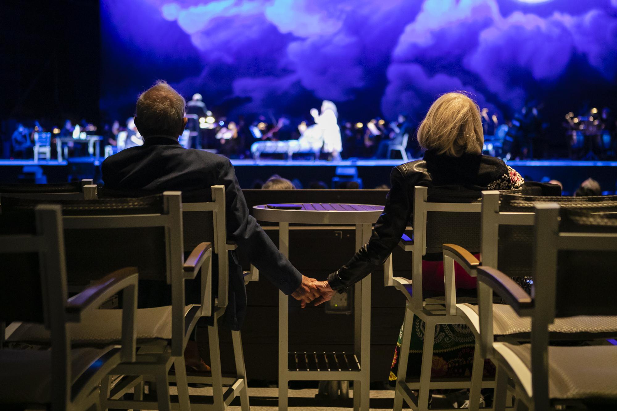 2021 - Palm Beach Opera reopens - Attendees watch the performance â€œLa BohÃ¨meâ€ during...