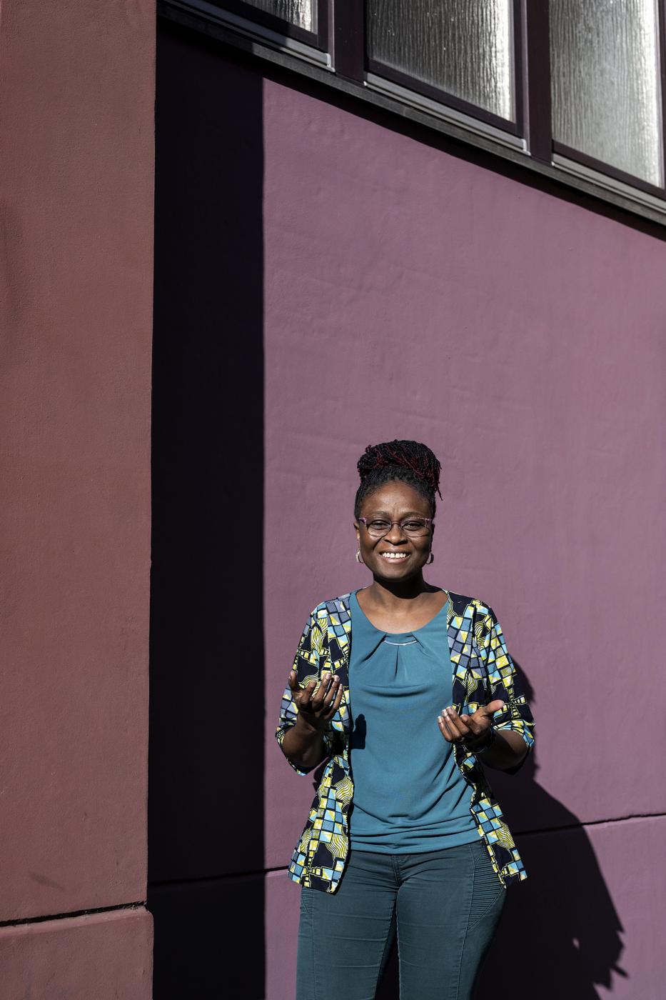 Nicole Amoussou fotografiert in Mannheim. 