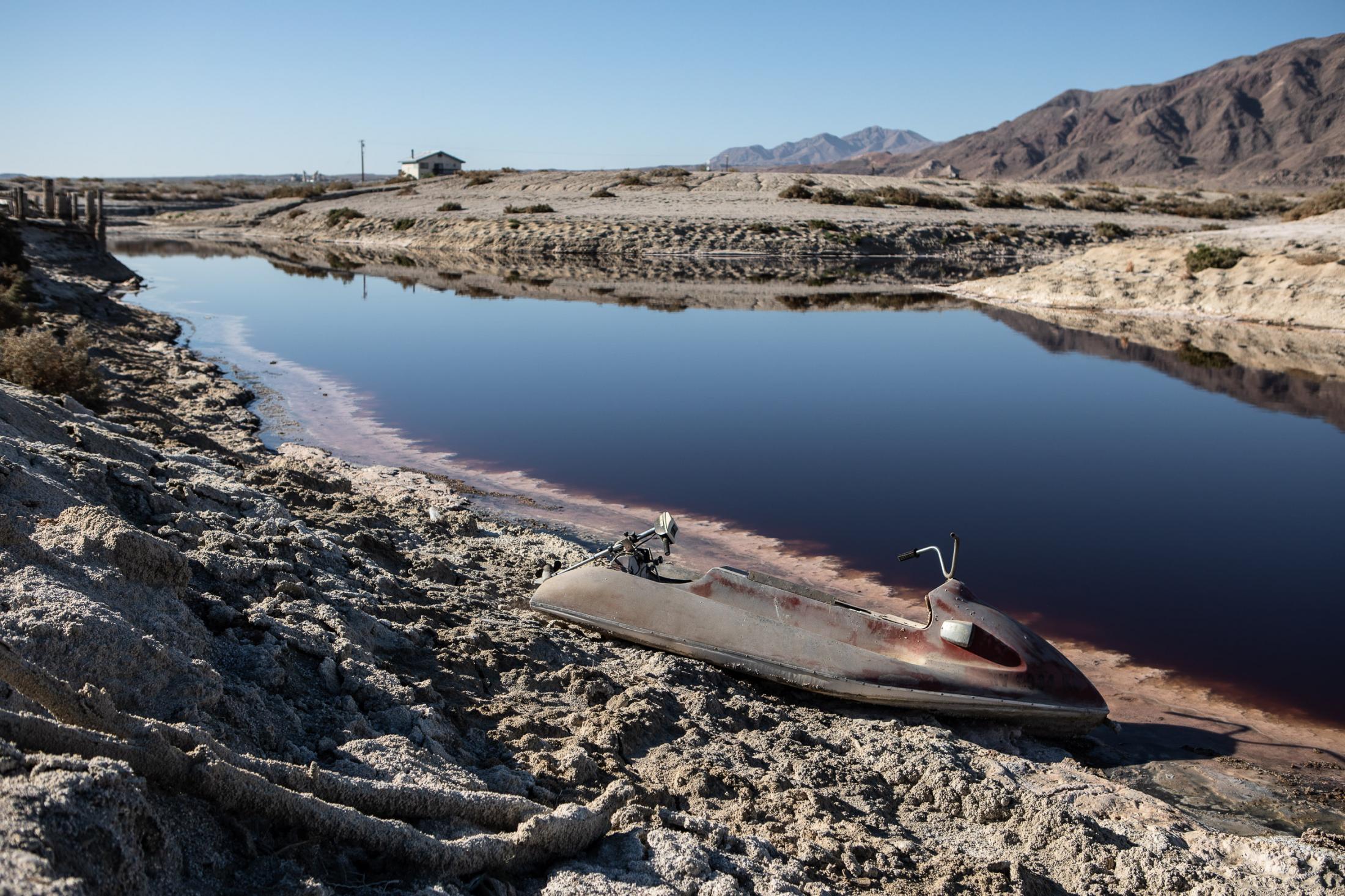  - The Salton Sea -  A Jet Ski lays slowly degrading, cut off from direct...