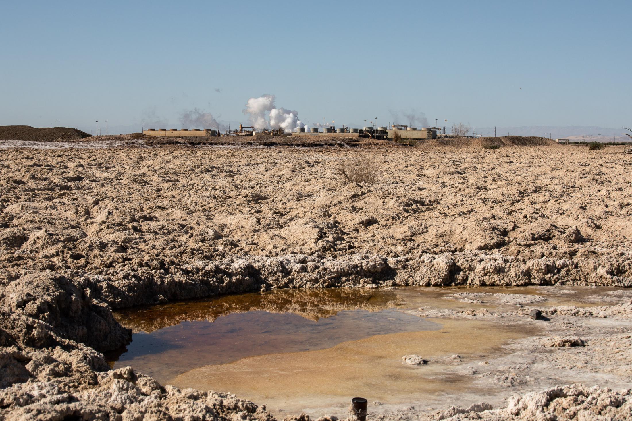  - The Salton Sea -  A geothermal plant at the south eastern shore of the...