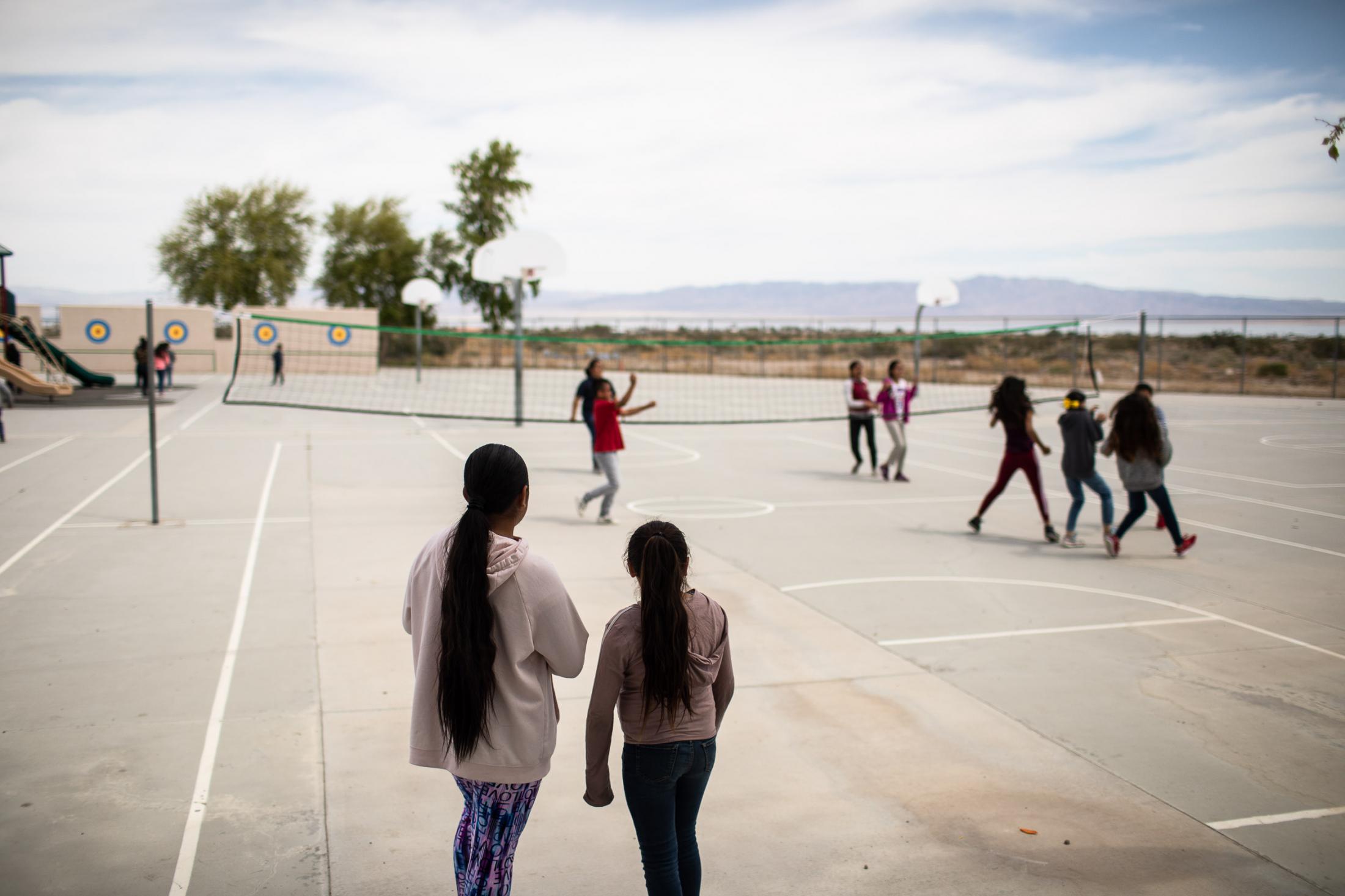  - The Salton Sea faces a crisis  -  Children play in the play ground at the Salton City Sea...