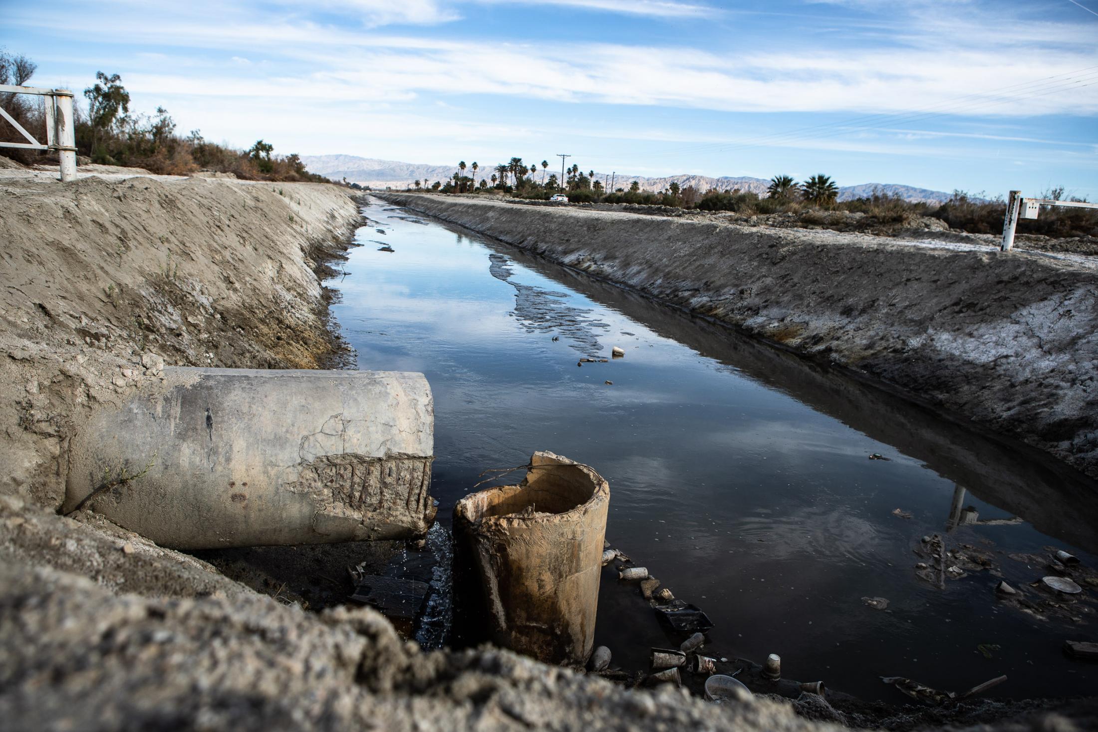  - The Salton Sea -  Agricultural run off and drainage is flowing to an...