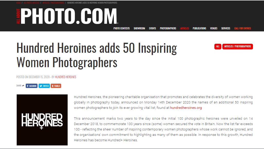 50 Inspiring Women Photographers _Hundred Heroines 2020
