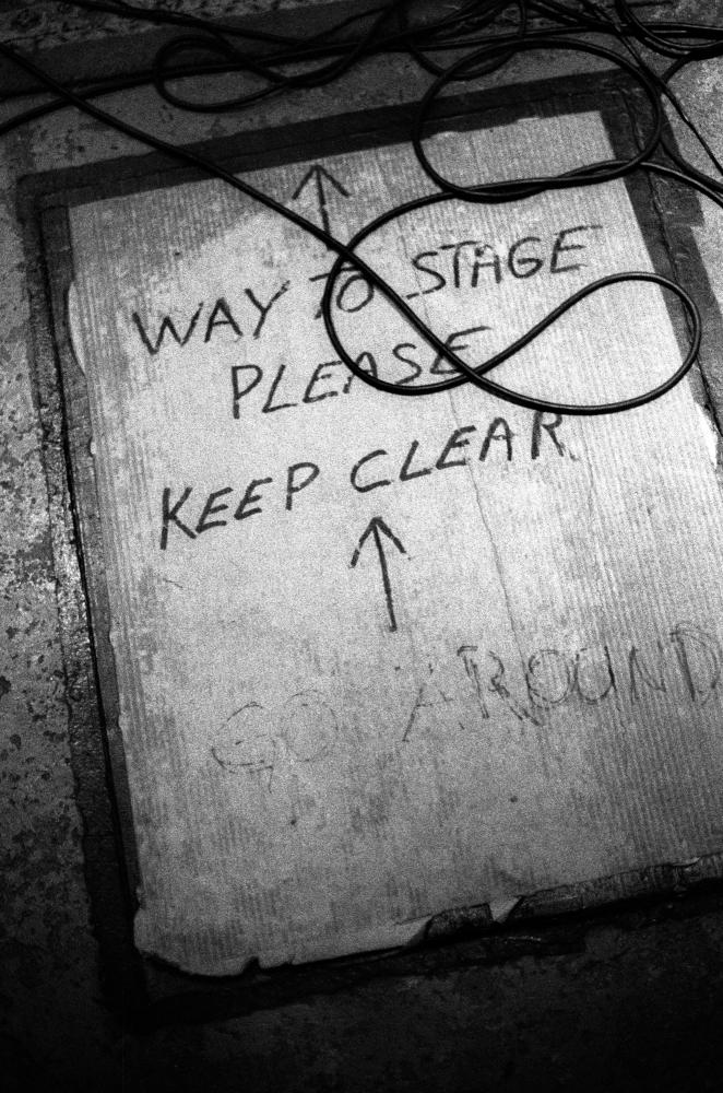 Image from Music + Dance + Theatre - The beloved well-trodden bygone cardboard sign duct taped...