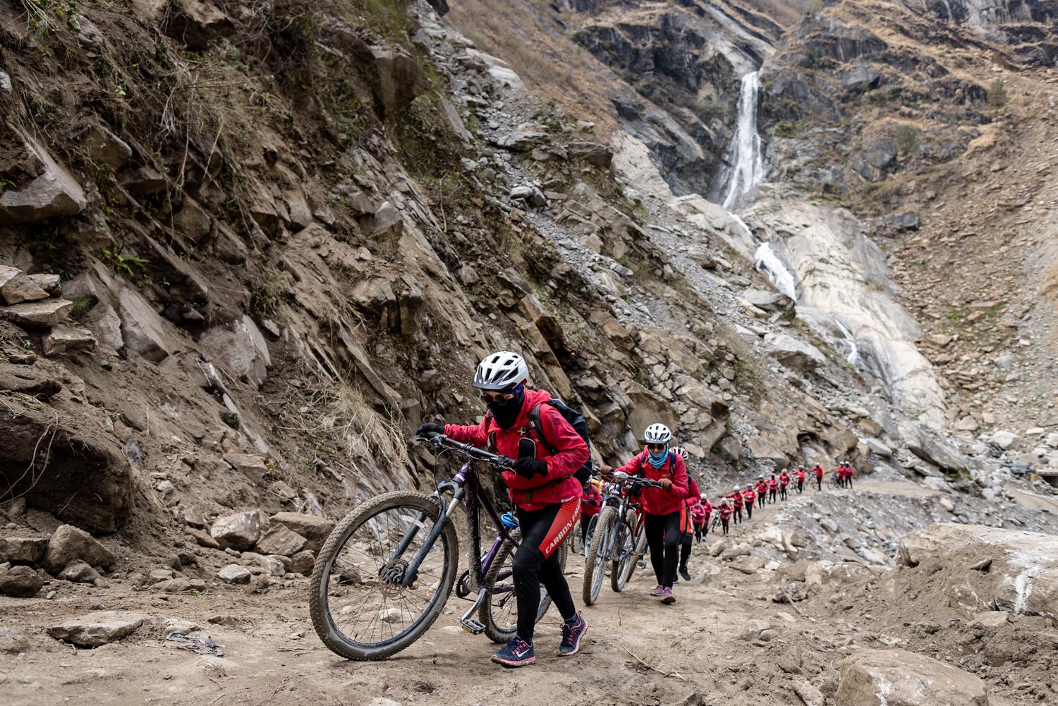 THE KUNG FU NUNS OF THE HIMALAYAS  - The Kung Fu Nuns ride their bicycles in the morning...