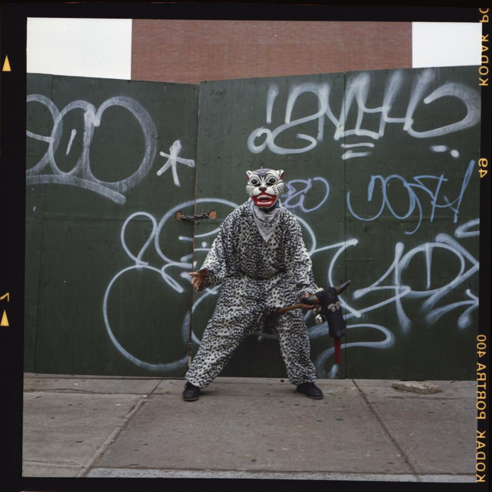 Thumbnail of Dancer dressed as a jaguar or te_uebla. Brooklyn, New York, 2019.