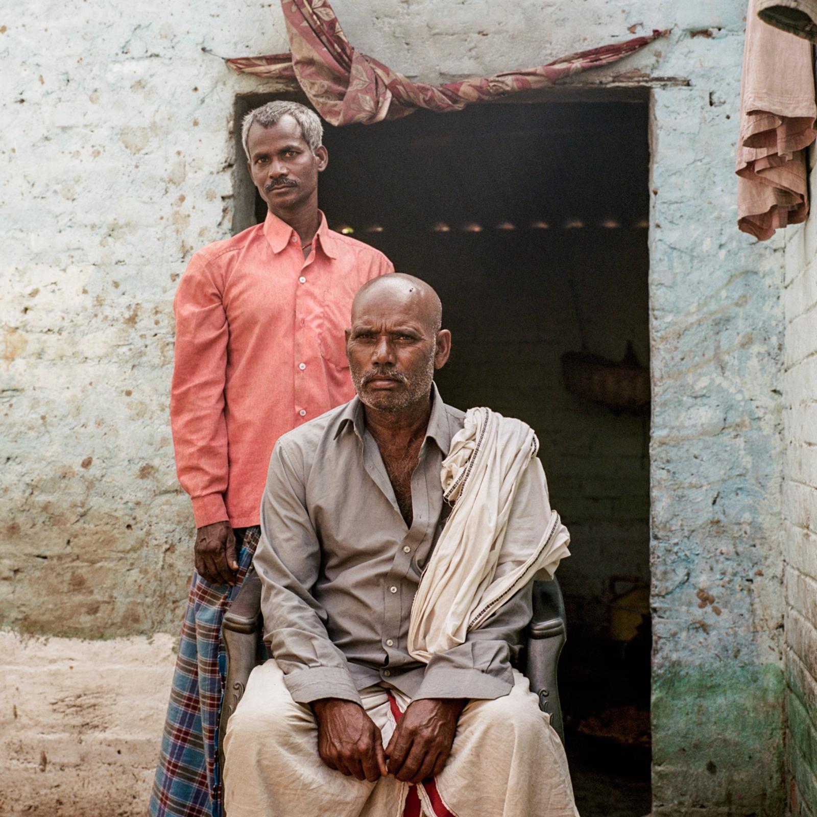 Plastic's Threat to Life Along the Ganges River - Sita Ram Sahni (seated), 70, and his nephew Vinod Sahni,...