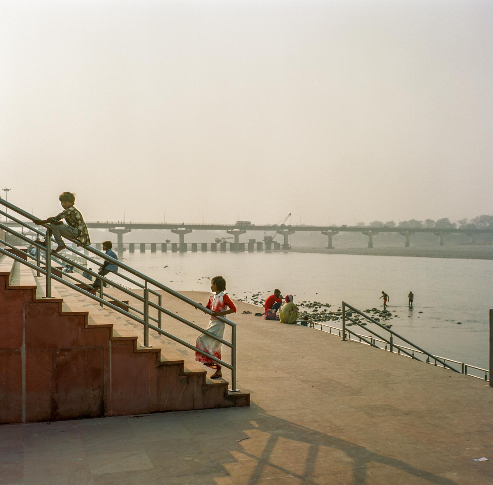 Saving India's Holiest River? - People in the Ganges Basin use stairways such as the...