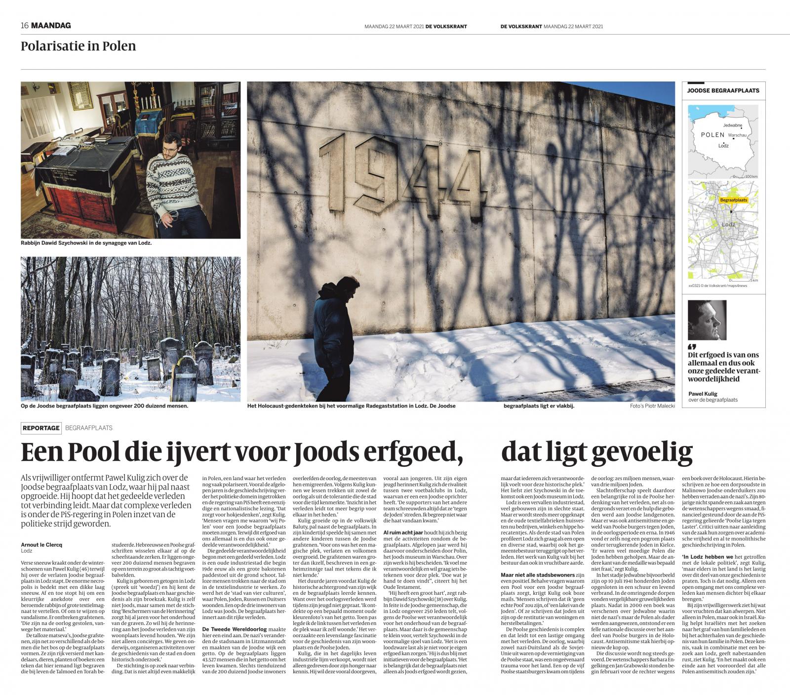 Thumbnail of Short reportage about Jewish cemetery in Lodz published by De Volkskrant, The Netherlands