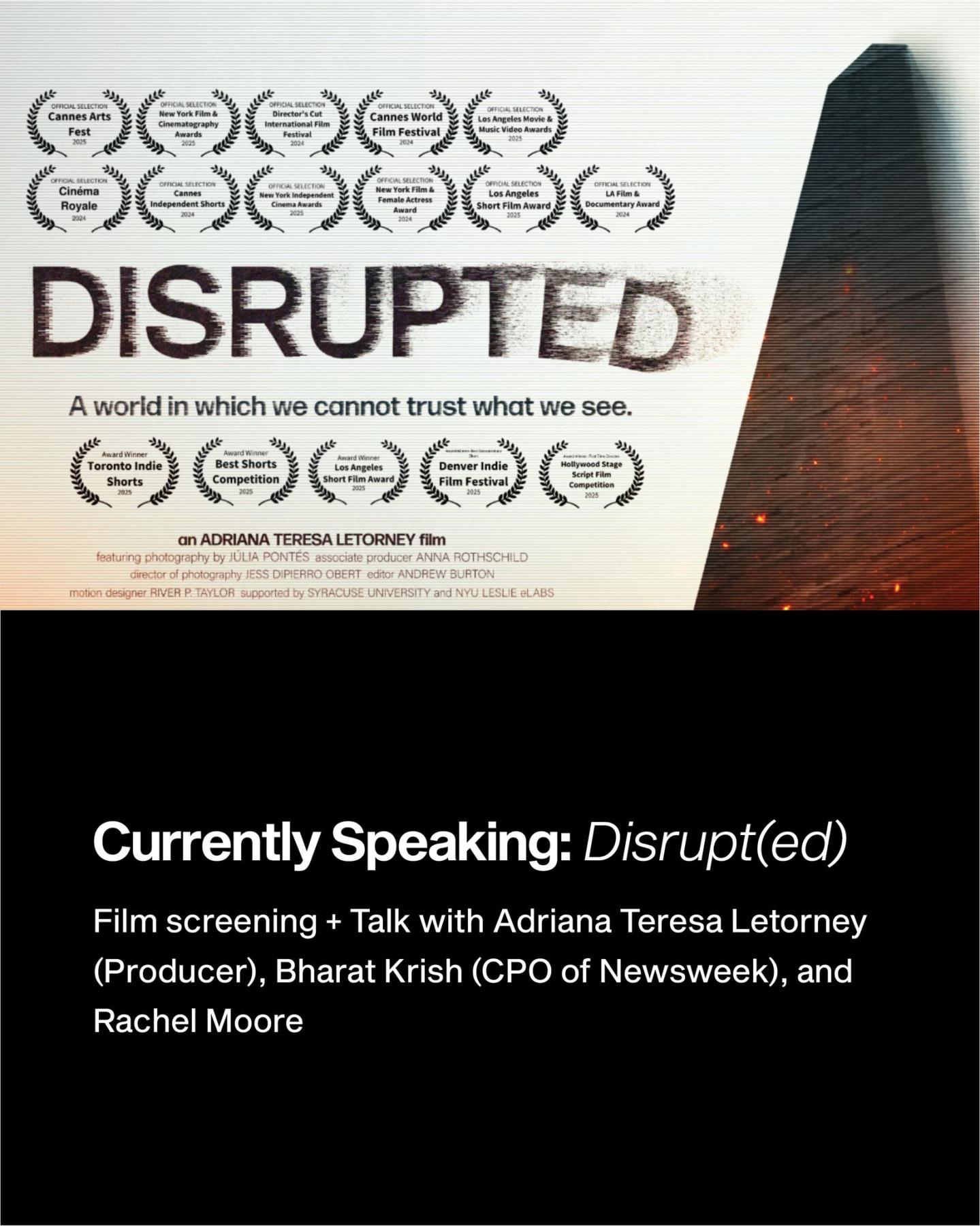 The Current Presents Screening of Disrupt(ed) and Conversation on Media, Freelance Journalism, and Democracy