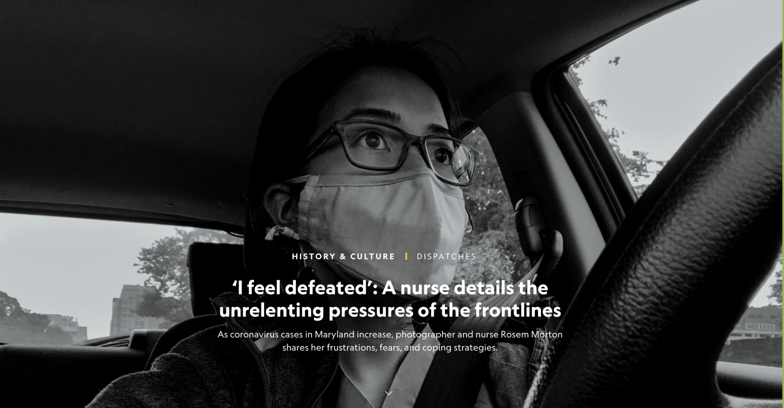 on National Geographic: "˜I feel defeated': A nurse details the unrelenting pressures of the frontlines