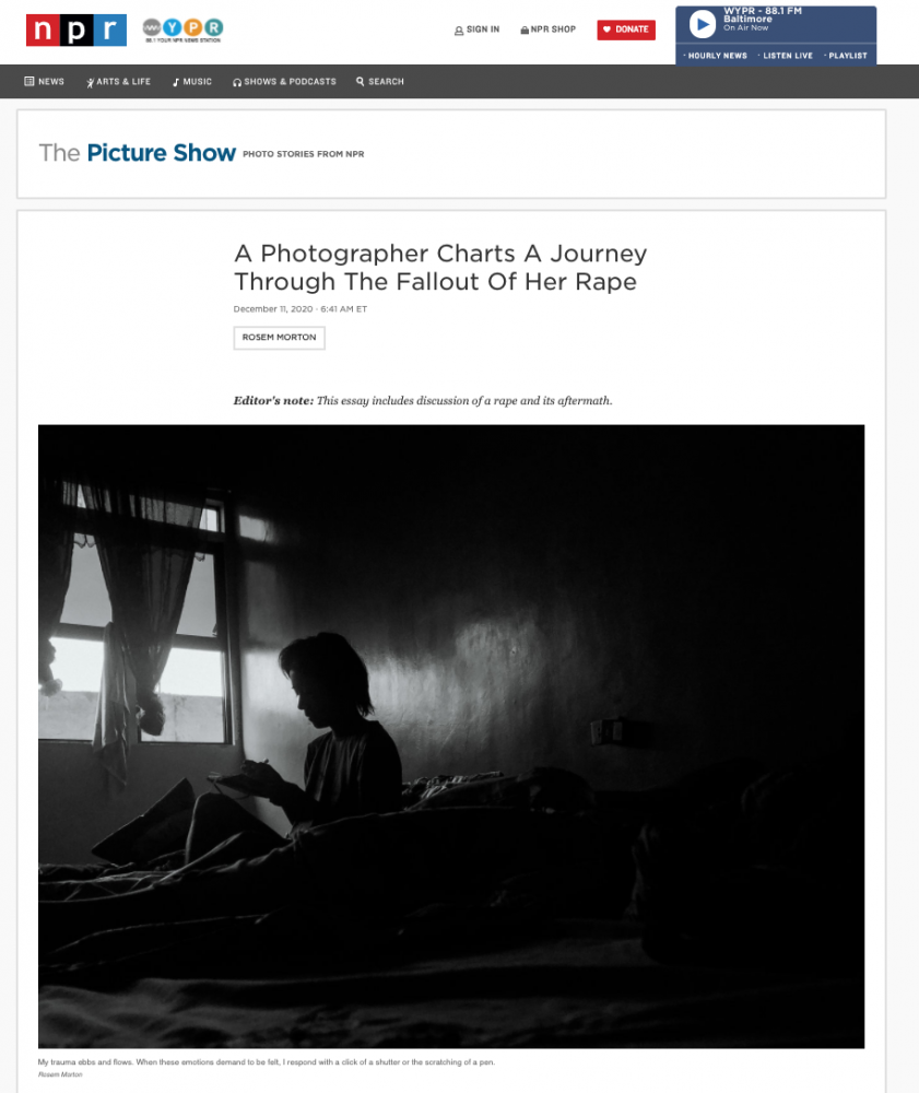 on NPR: A Photographer Charts A Journey Through The Fallout Of Her Rape