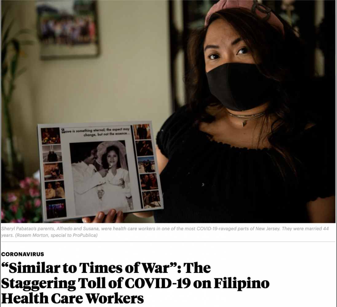 on ProPublica: "Similar to Times of War": The Staggering Toll of COVID-19 on Filipino Health Care Workers