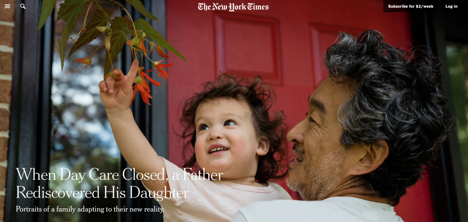 Thumbnail of on NYTimes: When Day Care Closed, a Father Rediscovered His Daughter