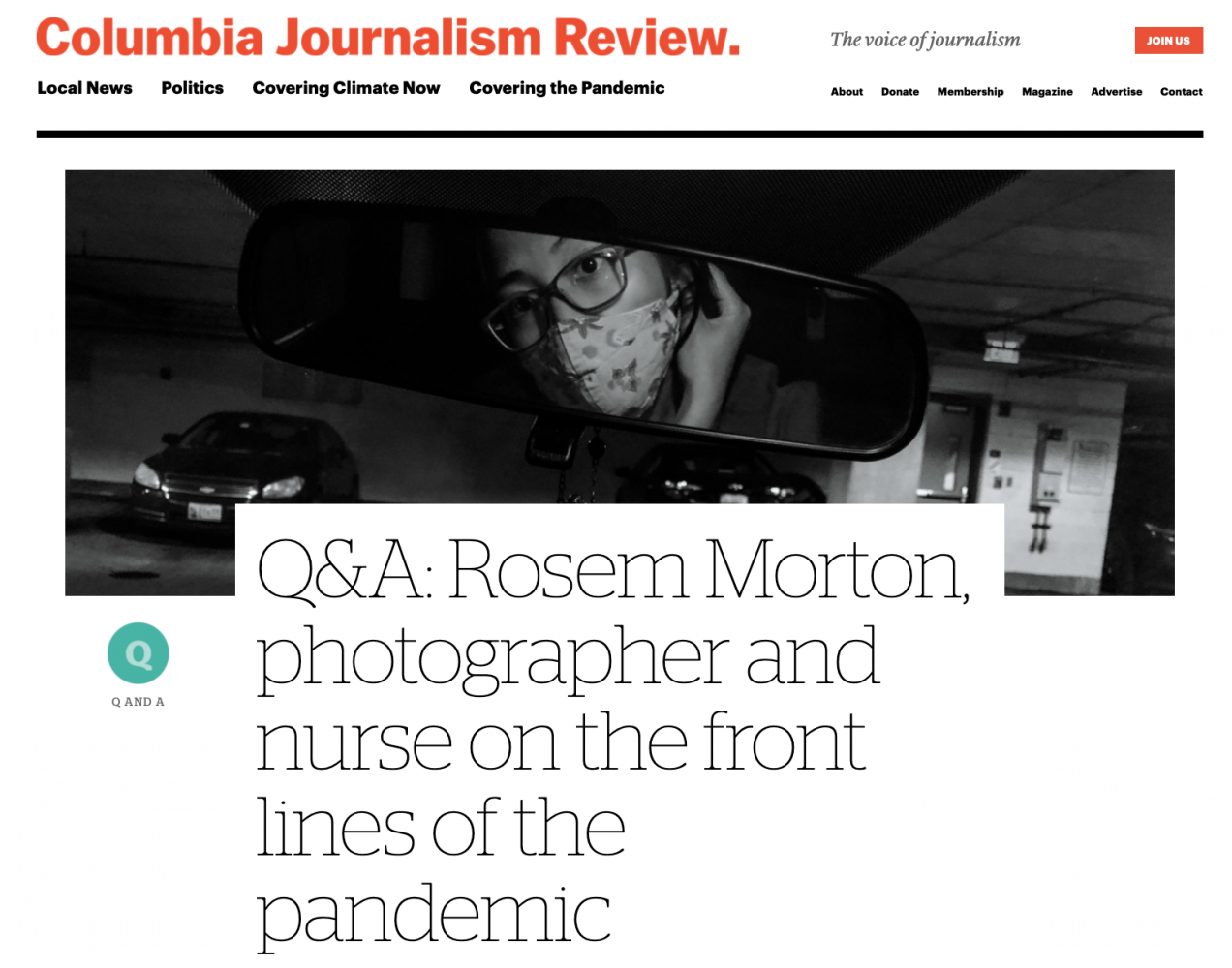 CJR: Q&A: Rosem Morton, photographer and nurse on the front lines of the pandemic