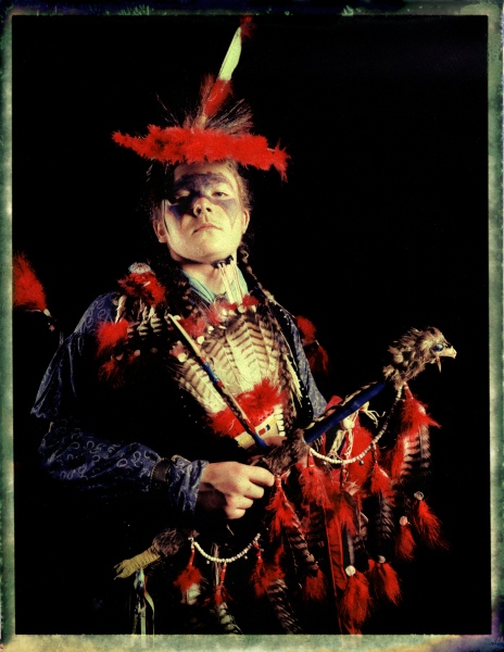 Image from THE LAST TRIBE OF EUROPE - German powwow dancer, Portrait taken at the local powwow...