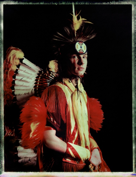 THE LAST TRIBE OF EUROPE - German powwow dancer, Portrait taken at the local powwow...