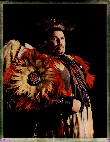 THE LAST TRIBE OF EUROPE - Nativ-American powwow dancer, Portrait taken at the local...