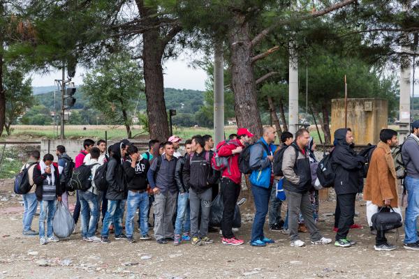 GREECE UNREST - Migrants waiting to cross the border with Macedonia. When...