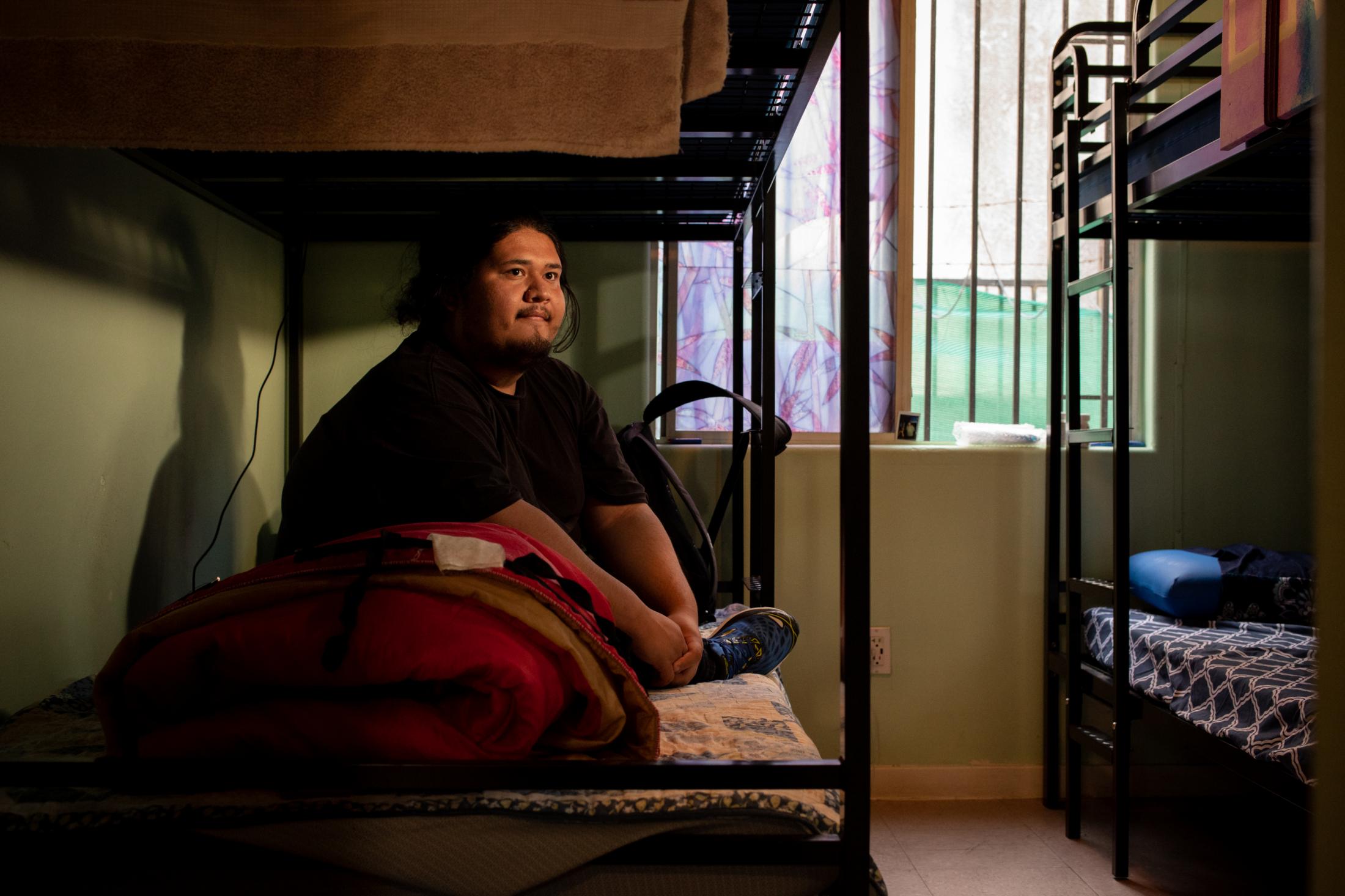 Homeless Youth in Los Angeles, Internazionale - Lois Porras, 22, poses for a portrait inside the dorm...