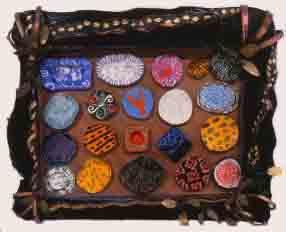 31 Decorated Plates 1982 Foam-cor, paper, watercolor, crayon, latex, acrylic paint 24&rdquo;...
