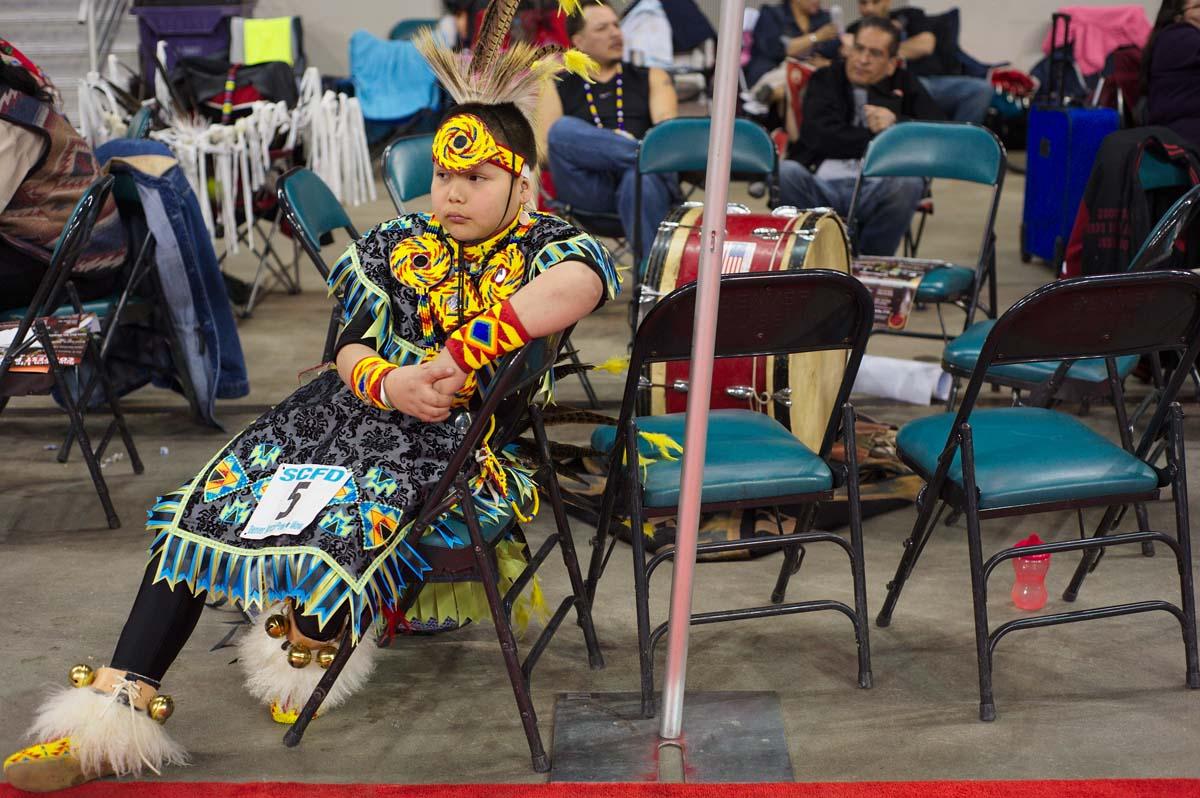I Have a Tribe, They Are Only Americans - Teak (11) in his Prairie Chicken Dance costume during the...