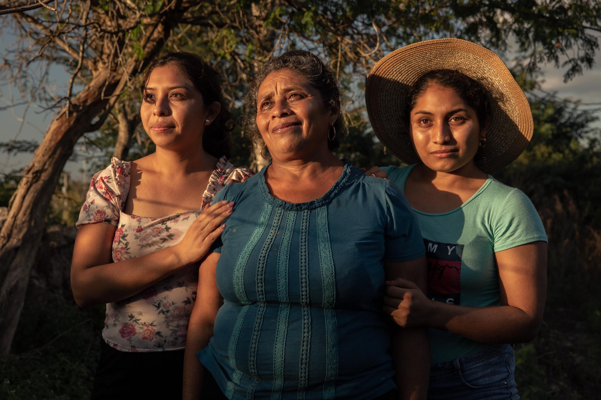 Graciela Cante (left), Graciela Chuc (center) and Flor Cante (right). Flor Cante is a woman of...