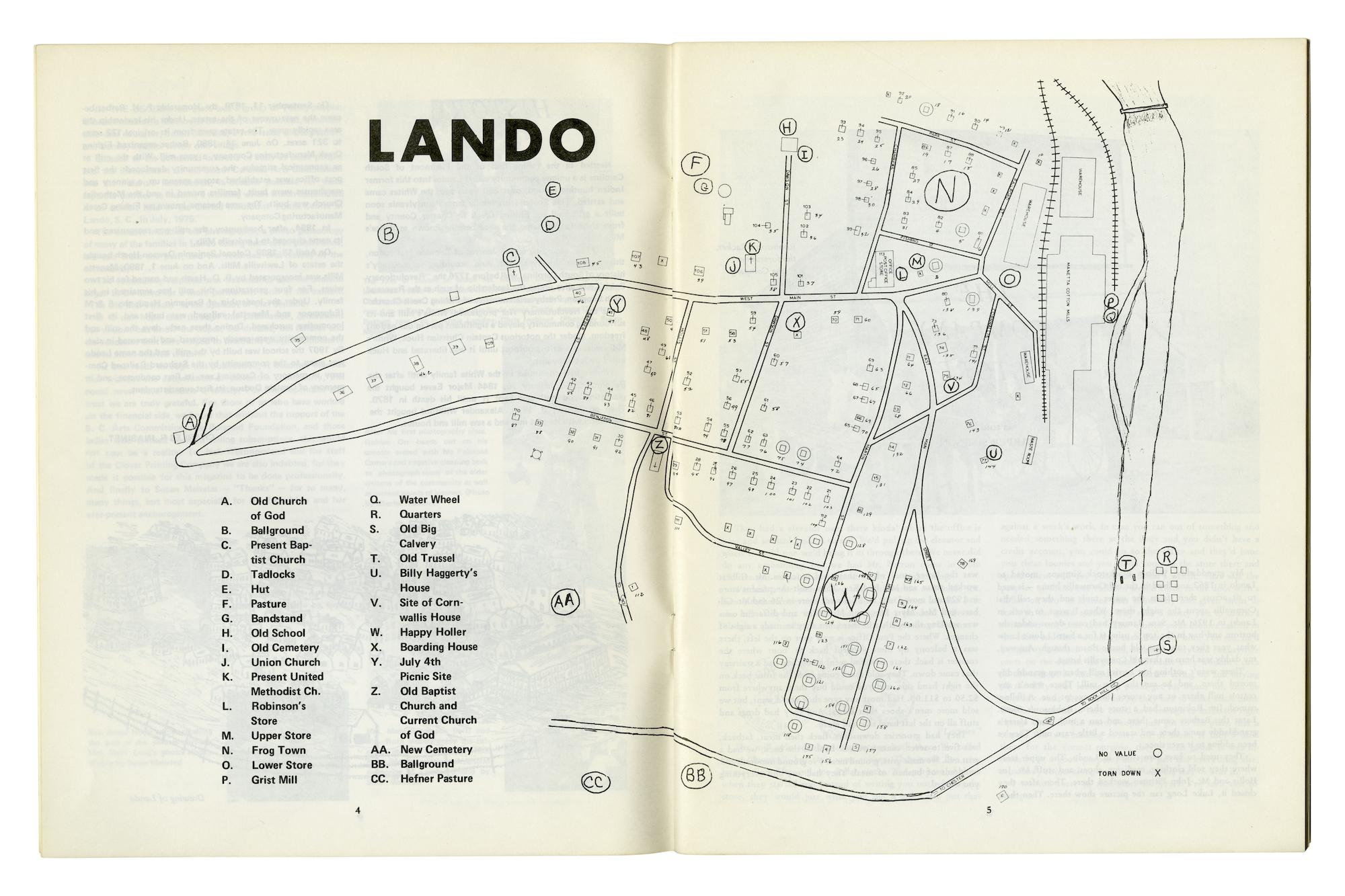 American South Lando - Spread from The Old Mill Stream, community publication...