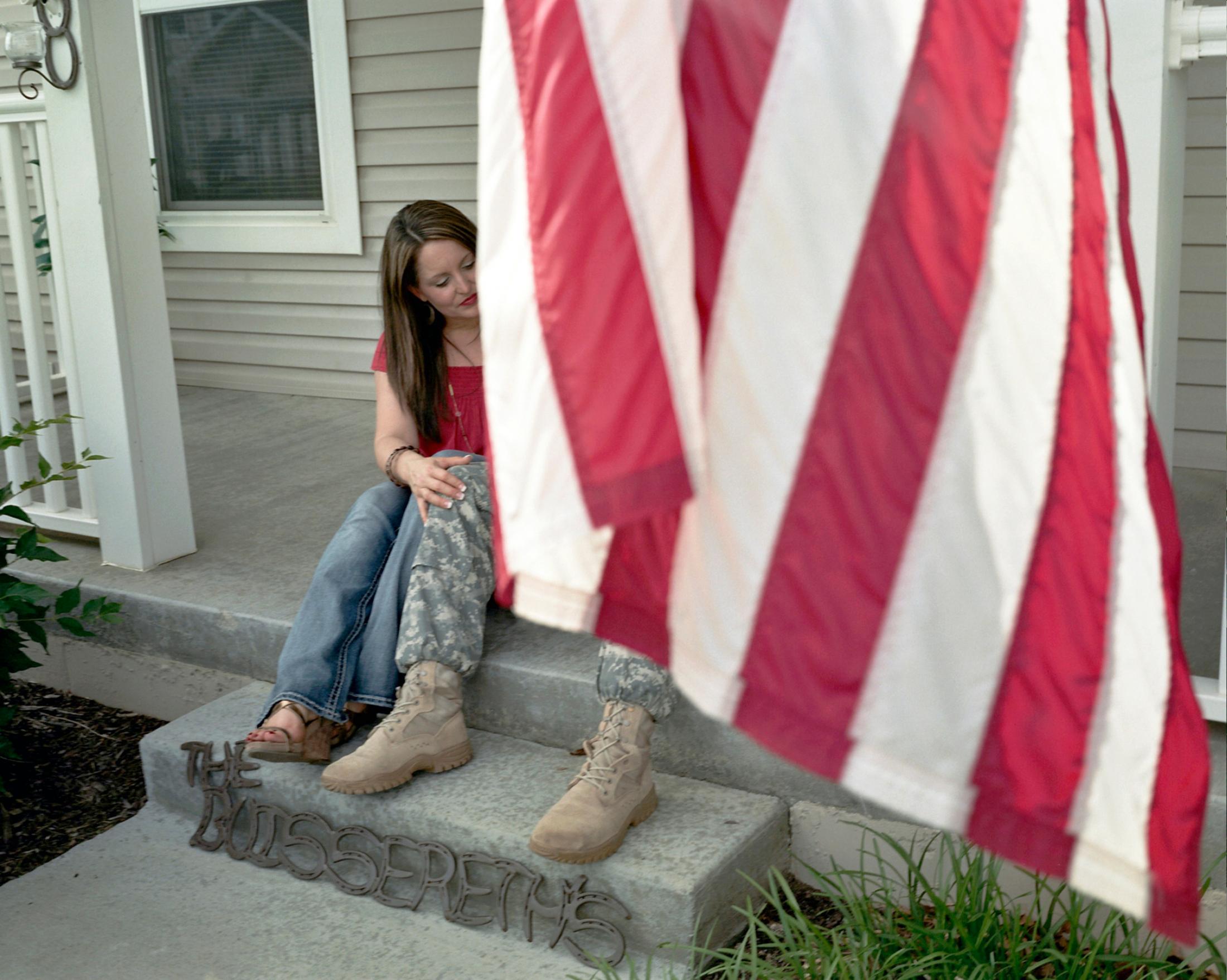 Motherhood and the Military - Denise and Andy Buissereth, before deployment, Fort...