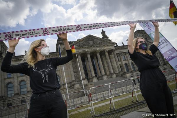 Image from 150 years 218 StgB is enough - Outside the Reichstag Building in Berlin various womens...