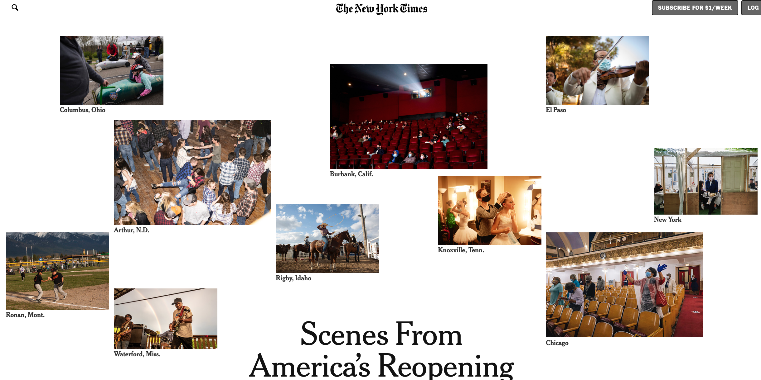 NYT: Scenes From America's Reopening