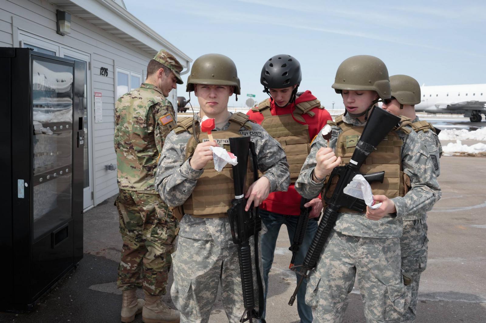 Wisconsin Army Cadet students w...prepared for an active shooter.