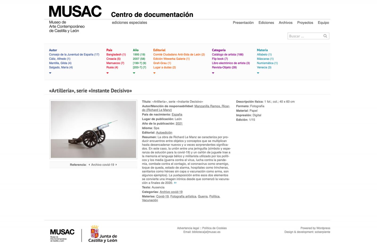 Thumbnail of Castilla y León Contemporary Art Museum. (MUSAC)  Covid-19 Archive