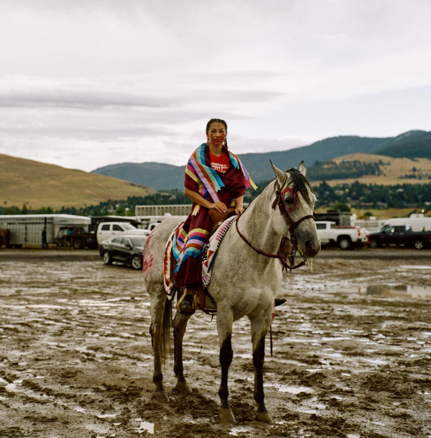 Single images - Kiana Simonson rides on horseback to raise awareness...