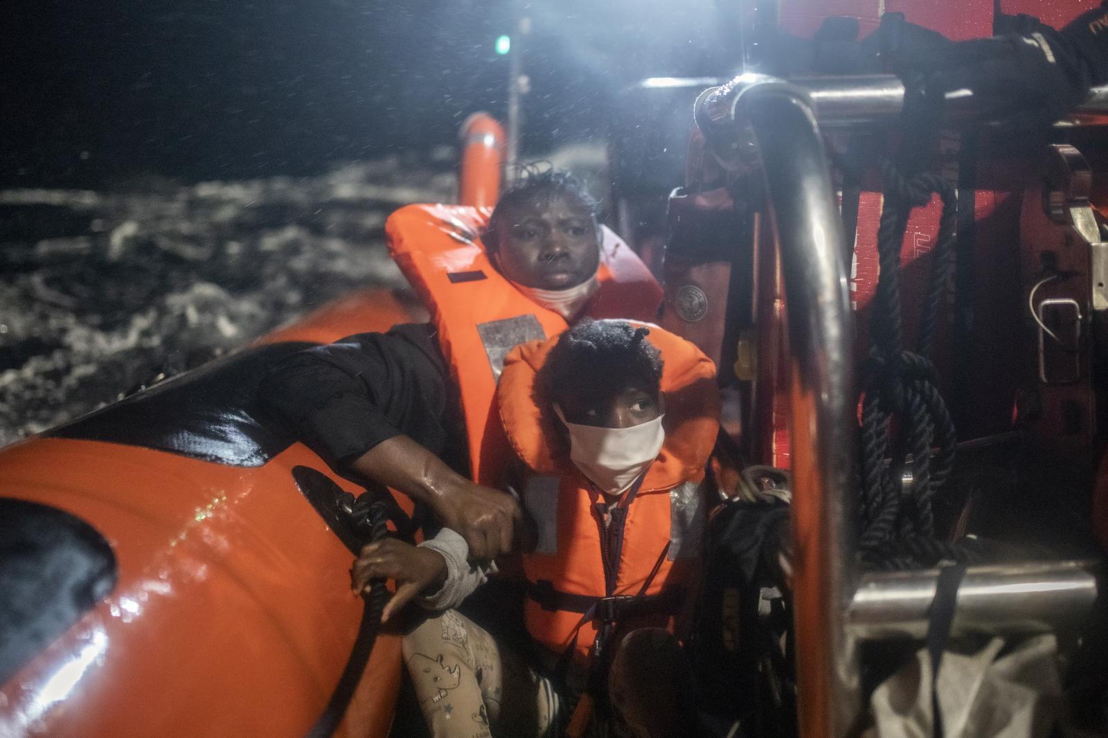 Fleeing the Libyan Clutches -  25-year-old Santa, originally from the Ivory Coast, can...
