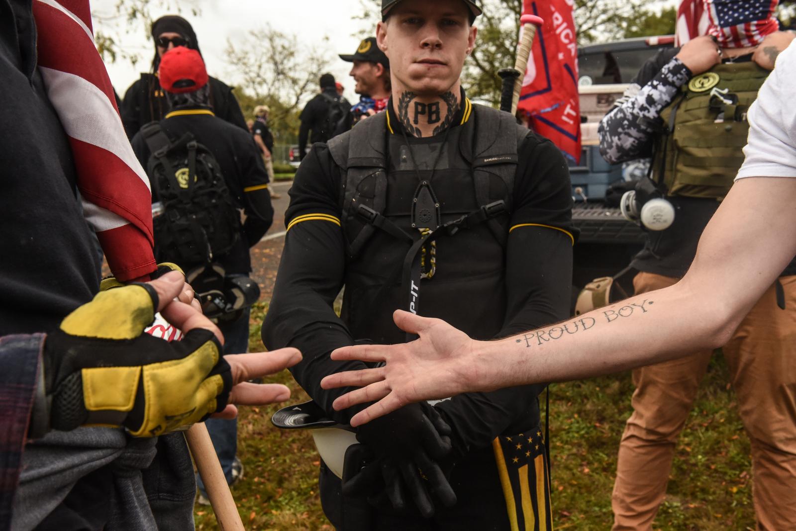 The Proud Boys hold a rally in ... Lives Matter protesters grew. 