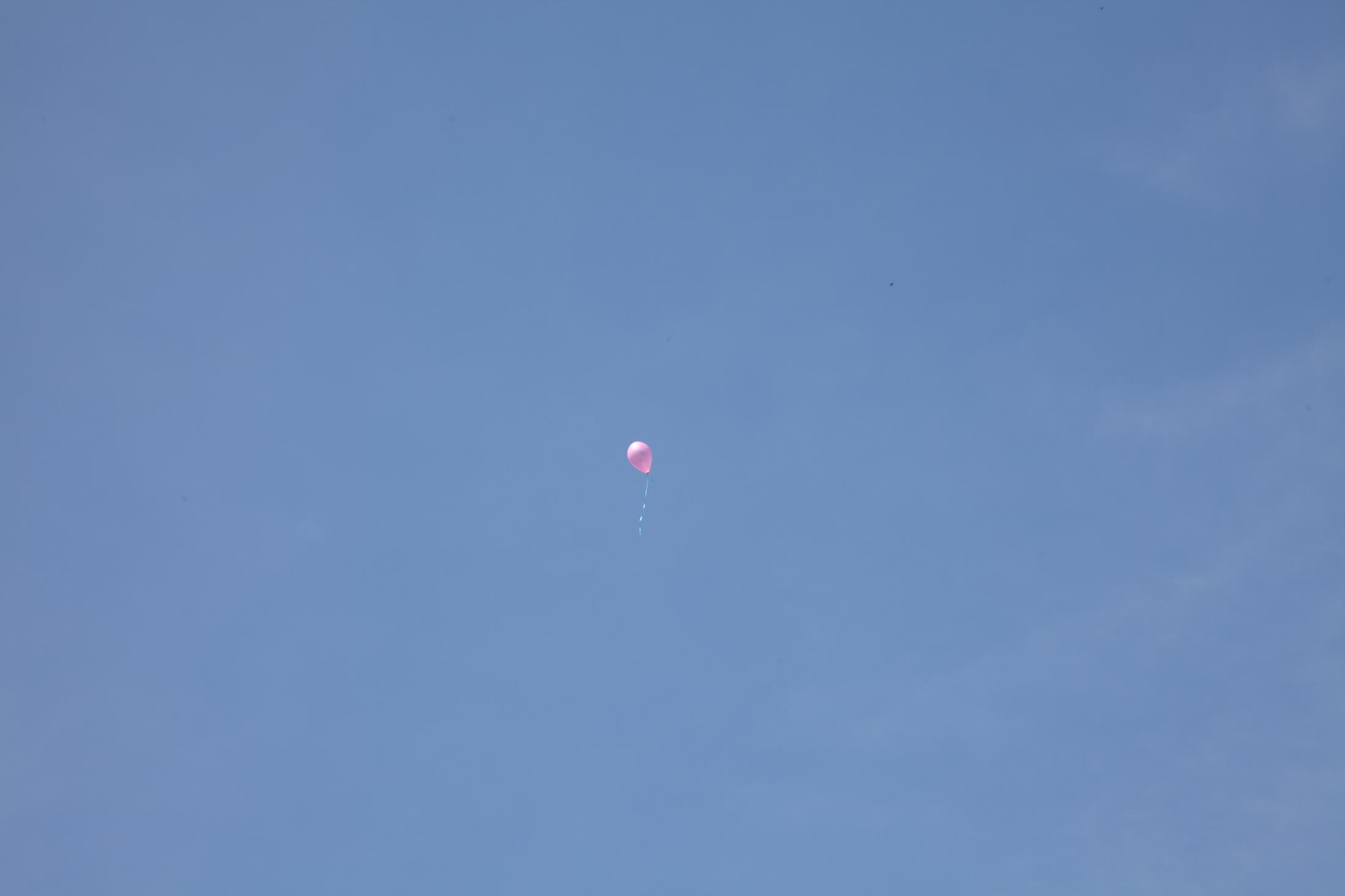 Here, With You  - Pink balloon and tears, 2020