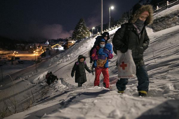 Image from THE ALPINE ROUTE - An Afghan family tries to cross the border along the...