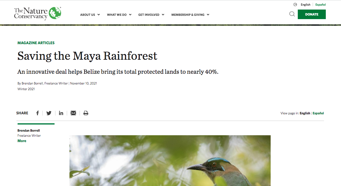 Publications - Belize Maya Forest. The Nature Conservancy 
