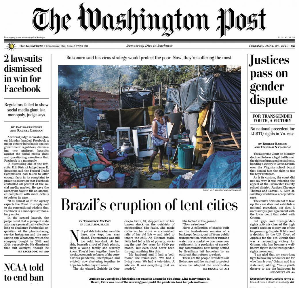 "Brazil's eruption of tent cities" assignment for The Washington Post