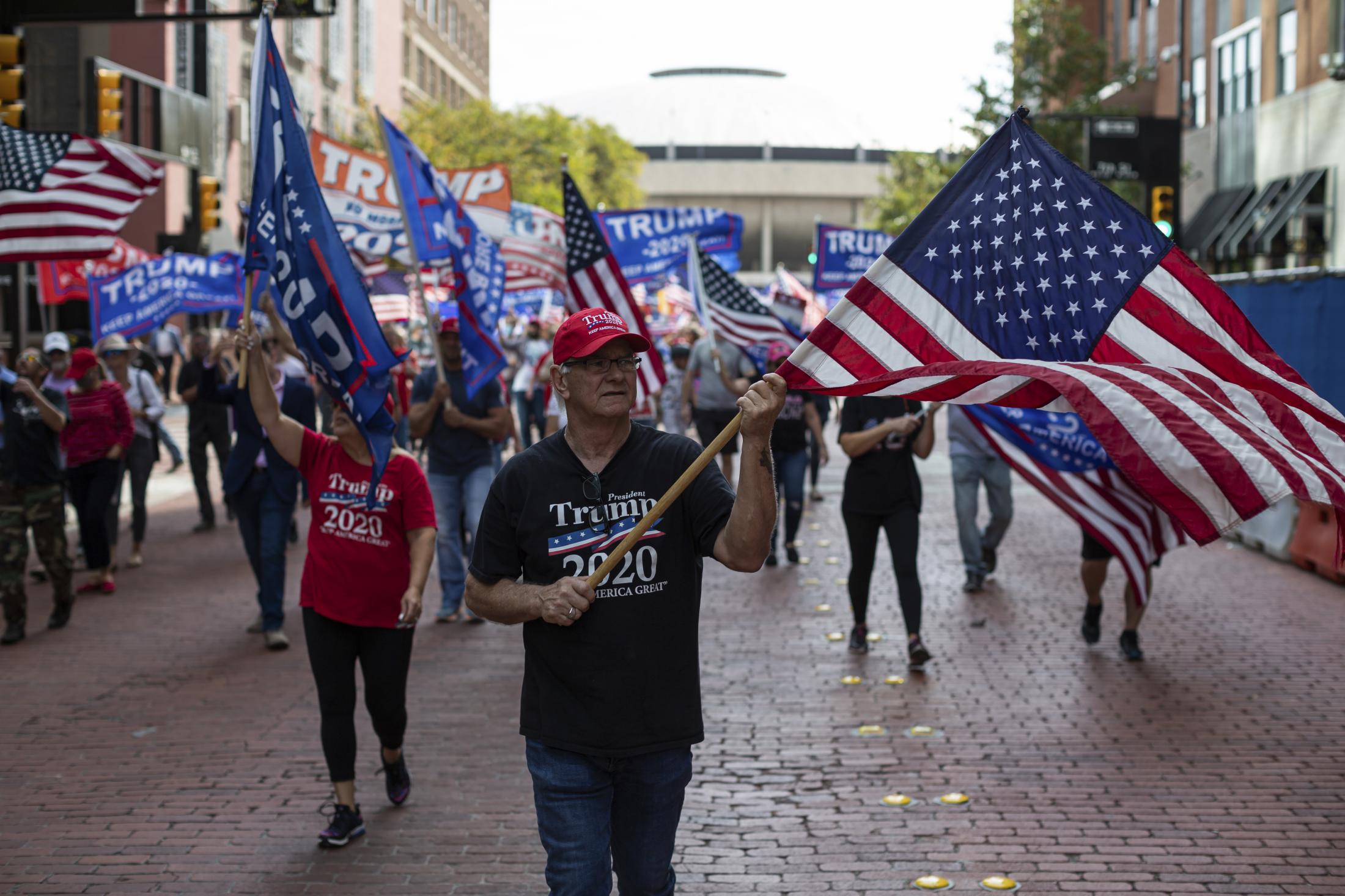 11/14/20 Fort Worth, Texas - A massive group of Trump Supporters held a rally and marched to the...