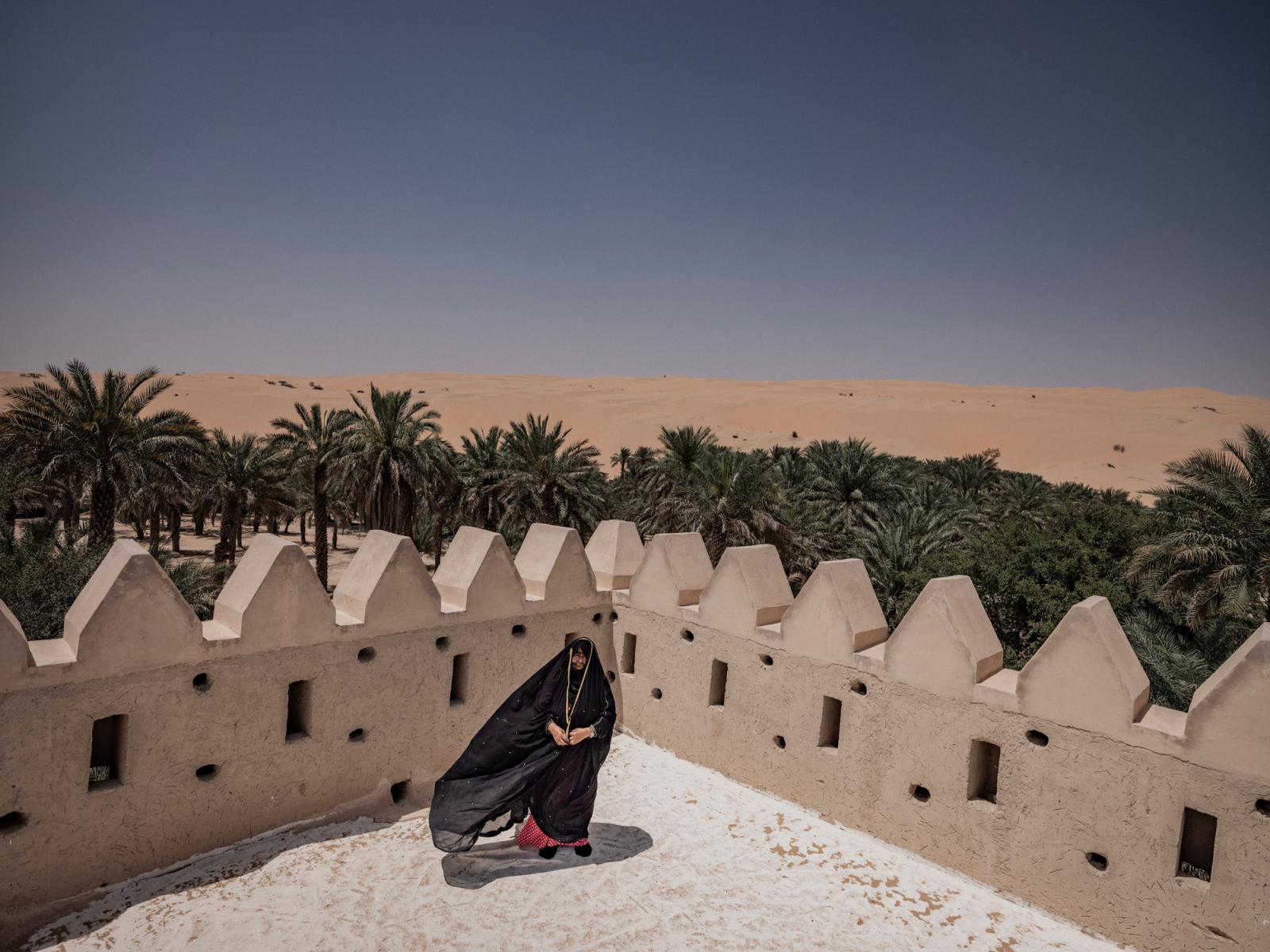 Fatima at her father&#39;s fort in Liwa, UAE