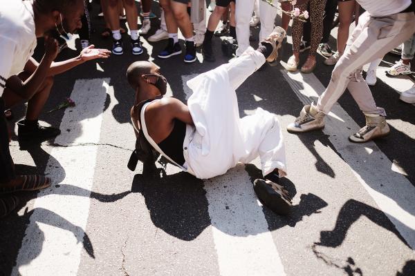 "New York is Back"? - Protestors vogueing during a Black Trans Lives Matter march. June 2020, Brooklyn.