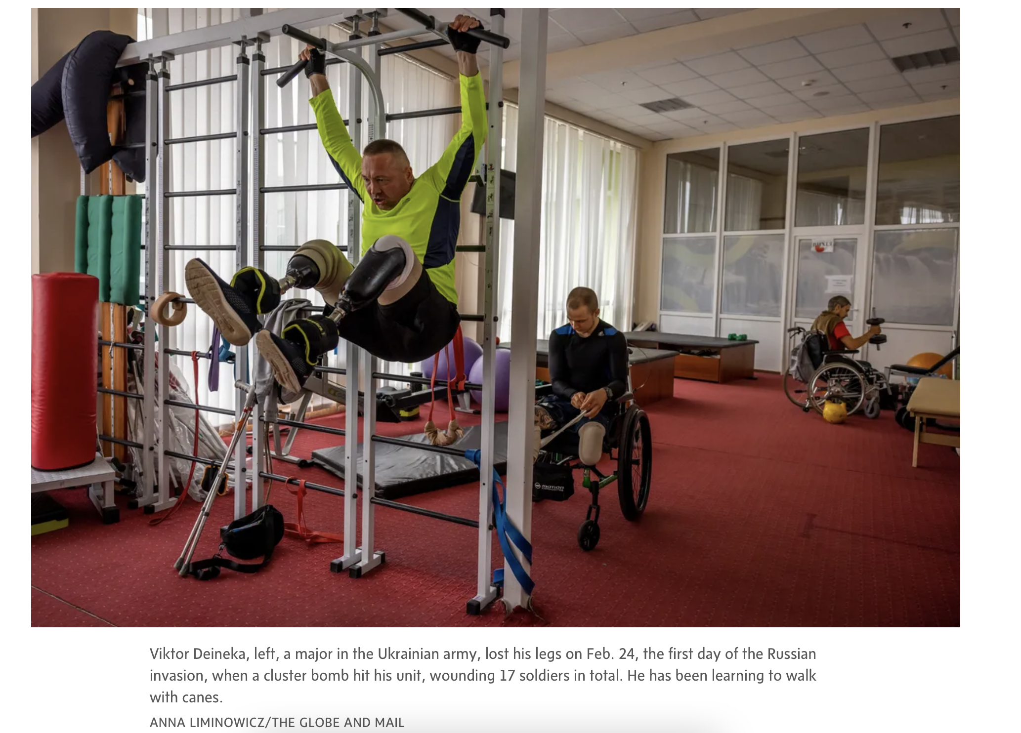 At a rehab centre in Ukraine, soldiers who have lost limbs learn how to restart their lives