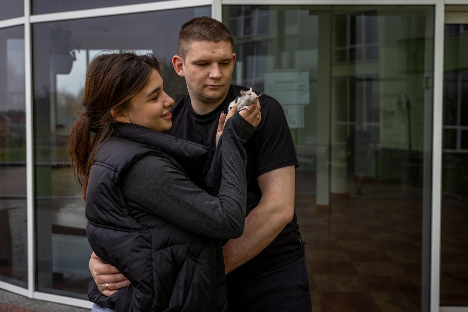 Oleksandr Mazur, 21, and his wife Angelina, 18, met shortly after the war started. On July 17, he...