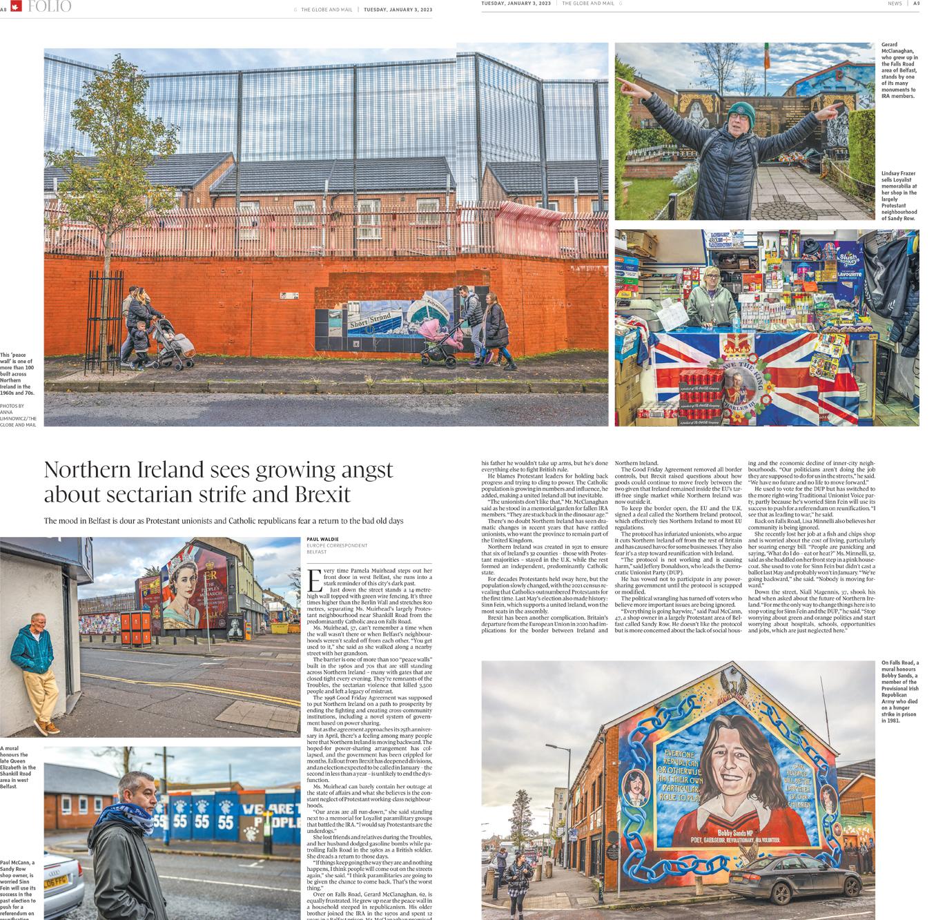 BELFAST- for The Globe&Mail -   