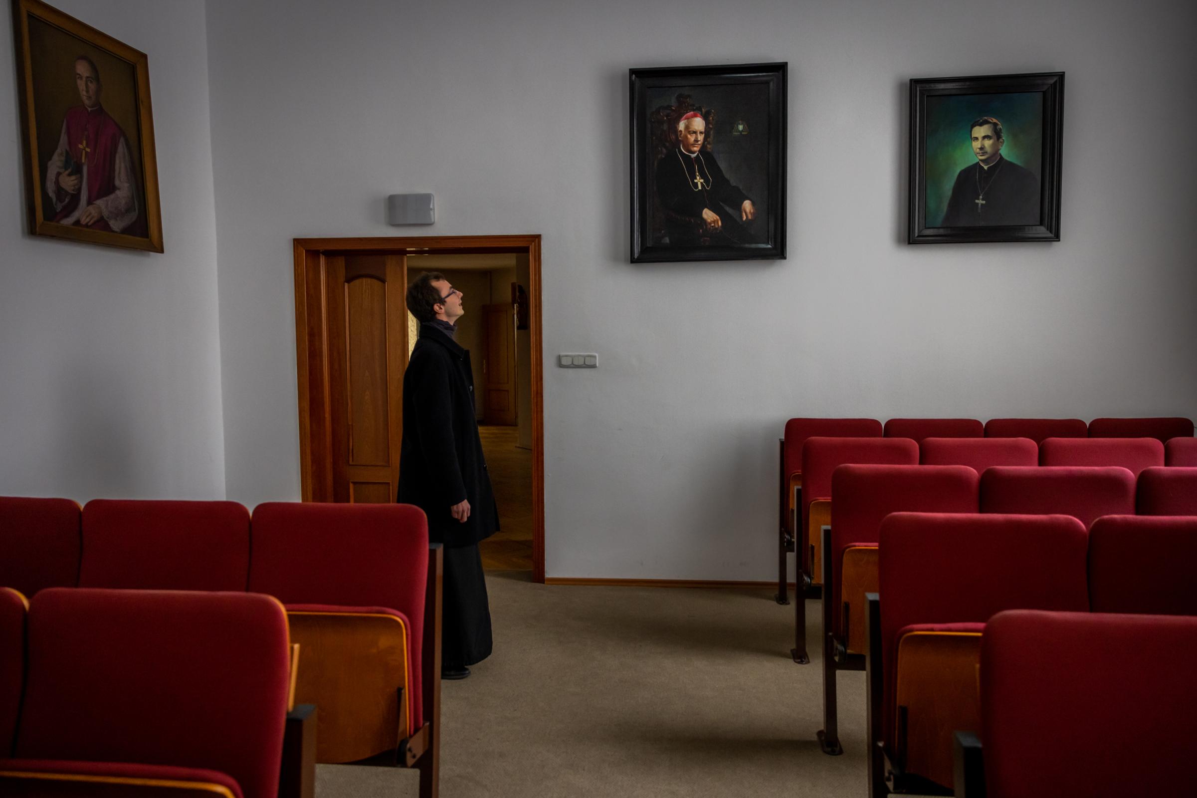 LONELY POLISH PRIEST -for NRC - Cleric Krzysztof Dzikowski is inside the Higher Seminary...