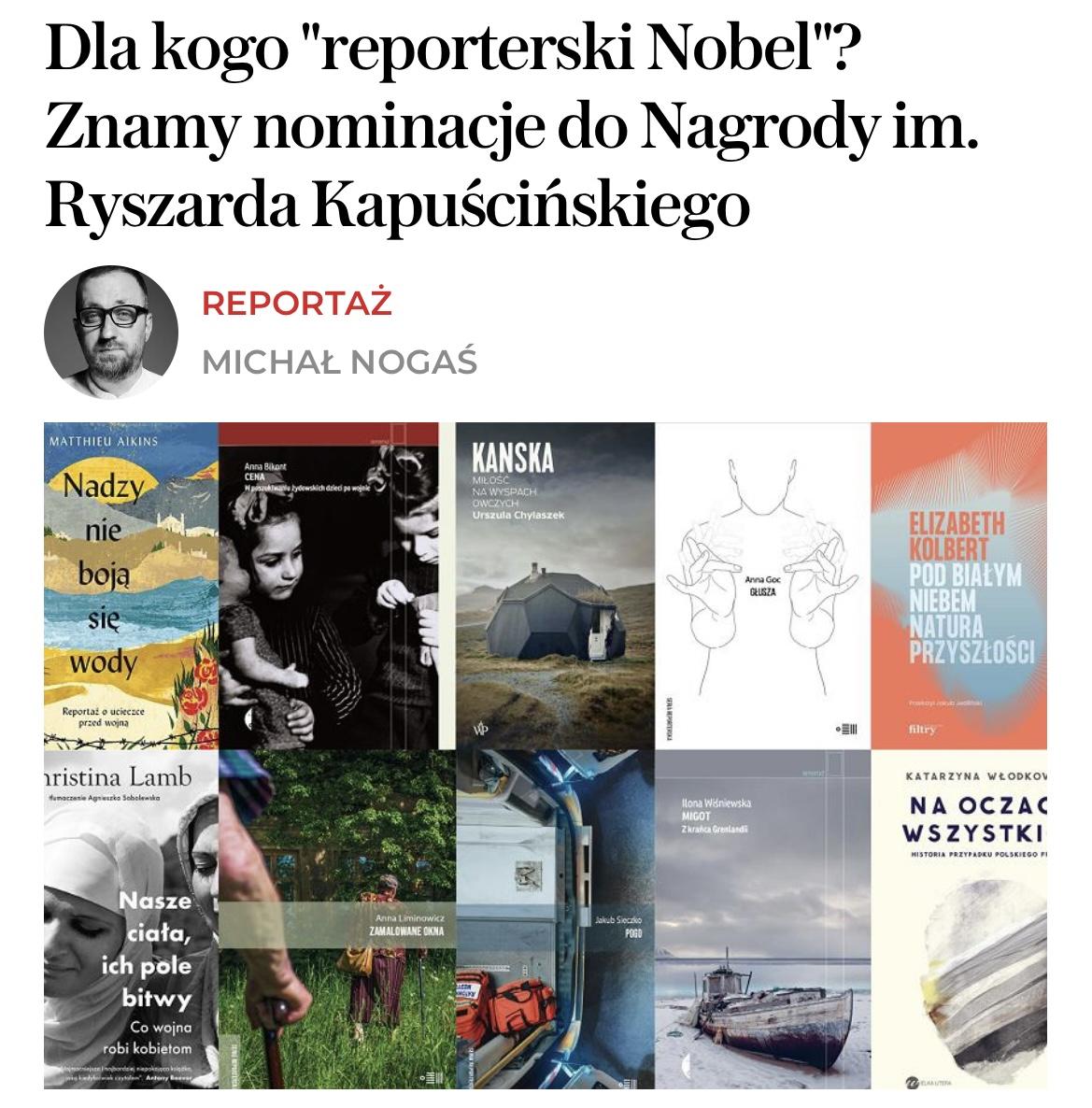 Thumbnail of Zamalowane okna book was nominated for the Ryszard Kapuściński- Polish annual literary Prize (