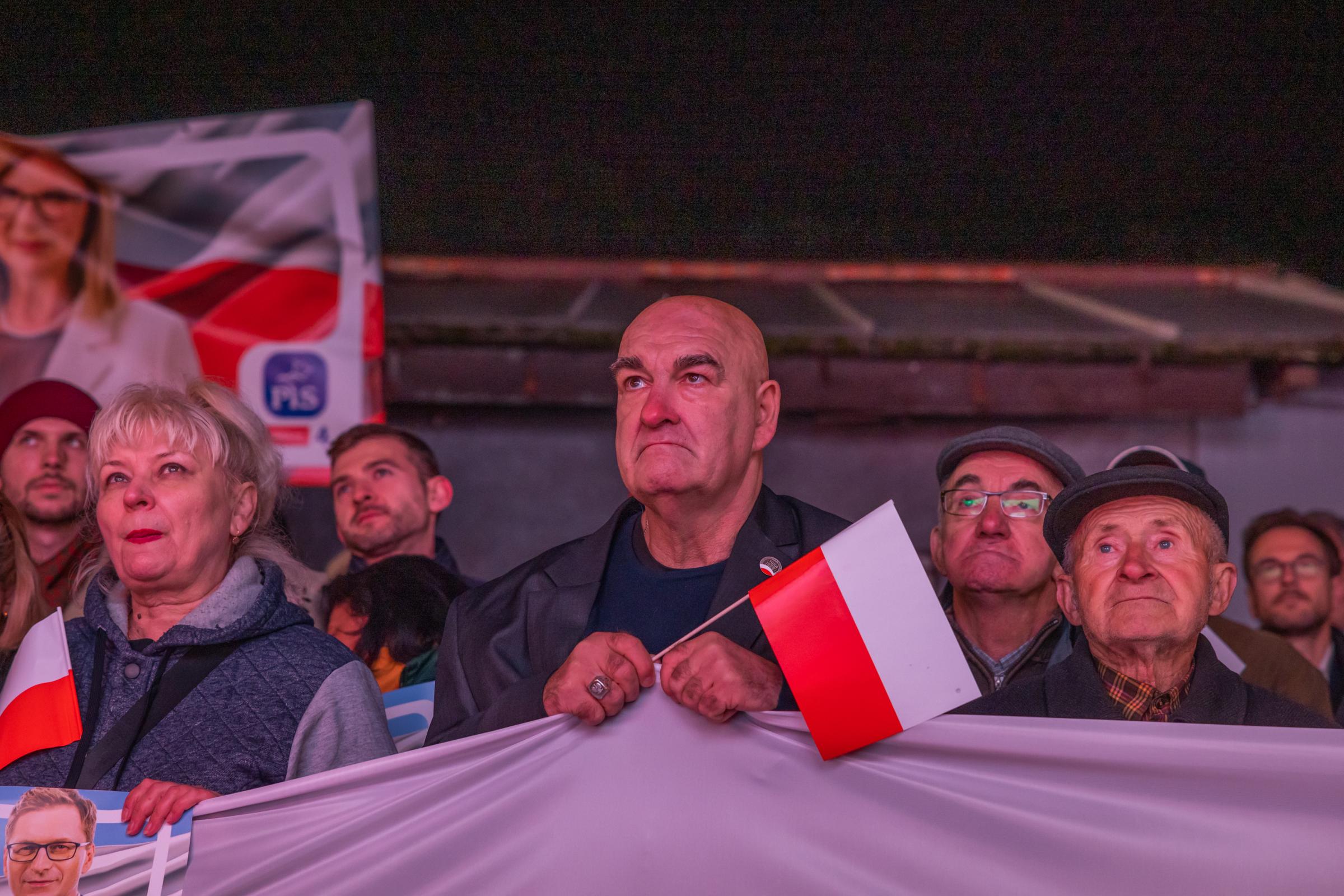 ELECTION IN POLAND-for The Guardian and The Globe&Mail - October, 2023 Warsaw, Poland. A rally of Law and Justice...